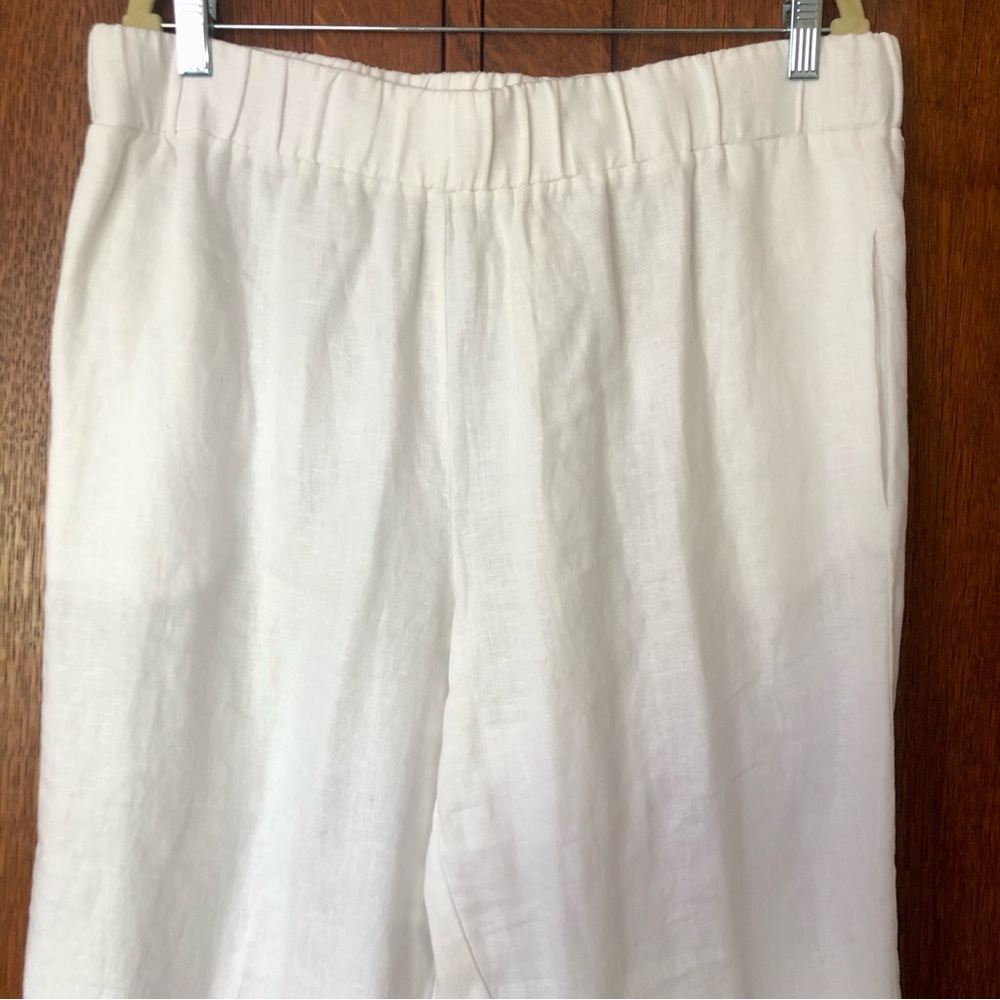 White Linen Pants Elliott Lauren with Pockets! XL NWOT - Picture 3 of 9